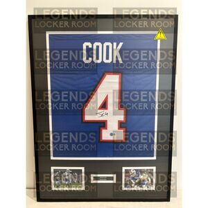 Framed James Cook Autographed Jersey (With Certificate of Authenticity)